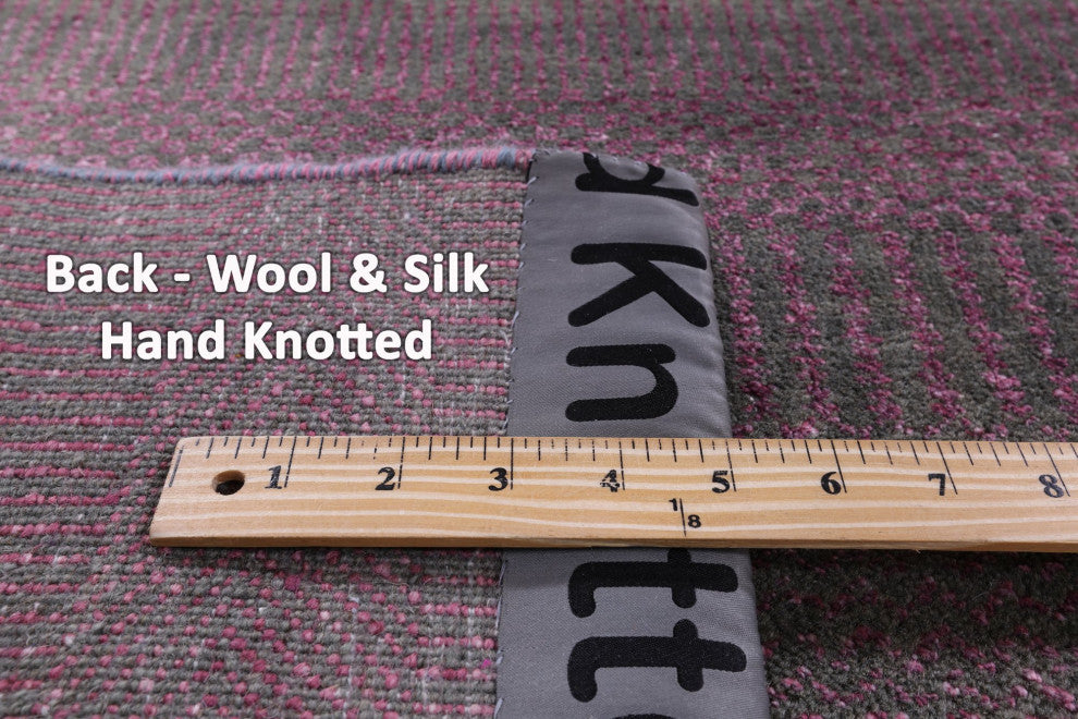 7' 10" X 10' 2" Wool and Silk Handmade Savannah Grass Rug Q11429