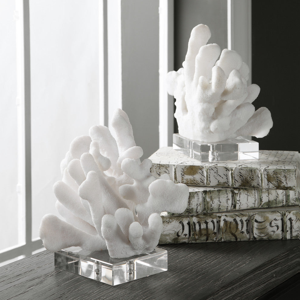 Uttermost Charbel White Bookends, 2-Piece Set