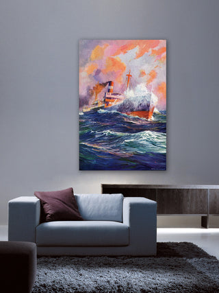 "Steam Boat" Painting Print on Wrapped Canvas