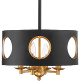 Crystorama Lighting Group ODE-700 Odelle 4 Light 14"W Pendant / - Black /
