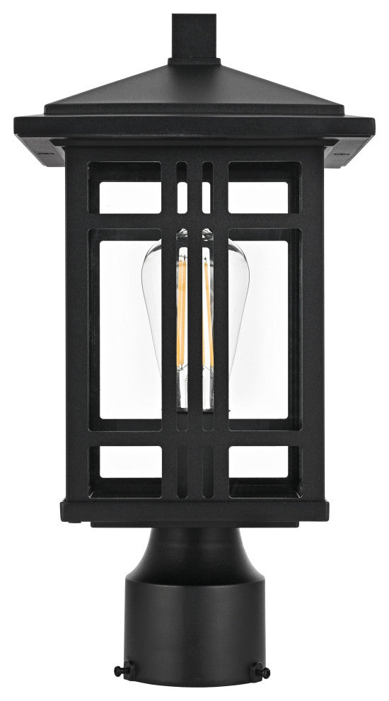 Home Living 15" Outdoor Post light, Black