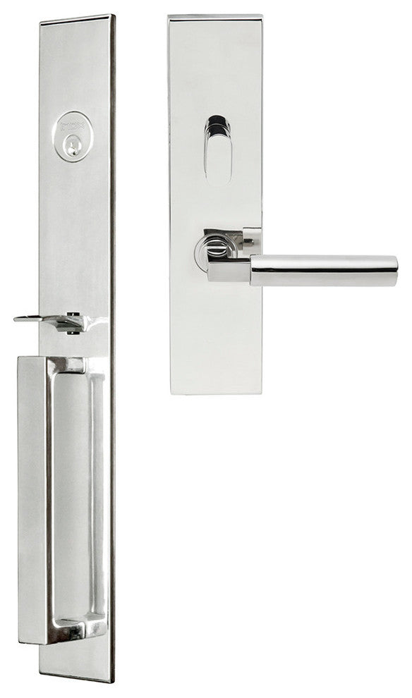 Aurora Lever, Mortise Entry Handleset, Right Hand, Polished Stainless Steel