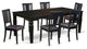 7-Piece Dining Room Set With Dining Table and 6 Leather Kitchen Chairs, Black