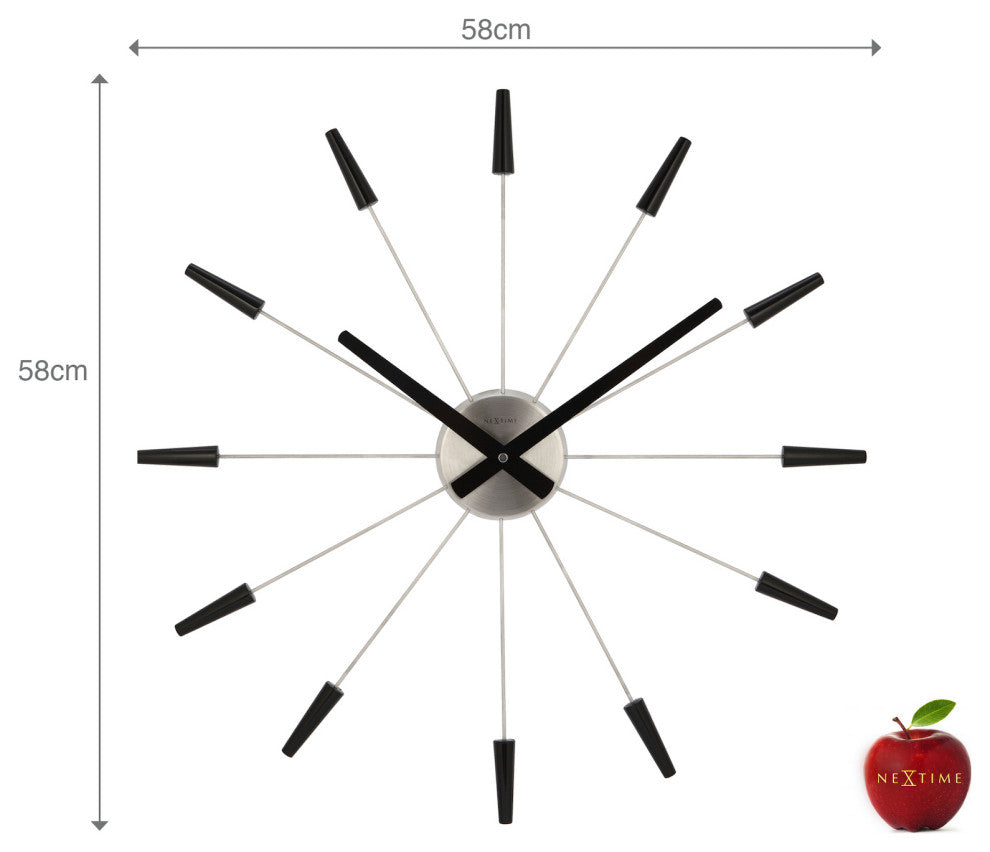 NeXtime Plug Inn Spoke Wall Clock, Black