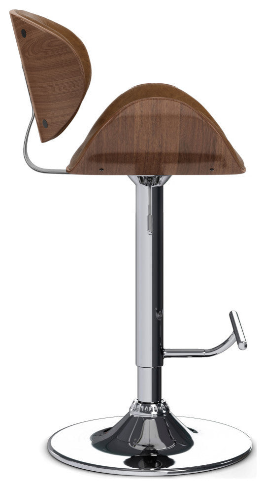 Marana Bentwood Adjustable Swivel Bar Stool, Deep Tan