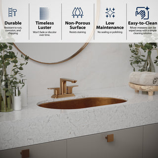 Karran Cinox Stainless Steel Oval Undermount Sink, Brushed Copper