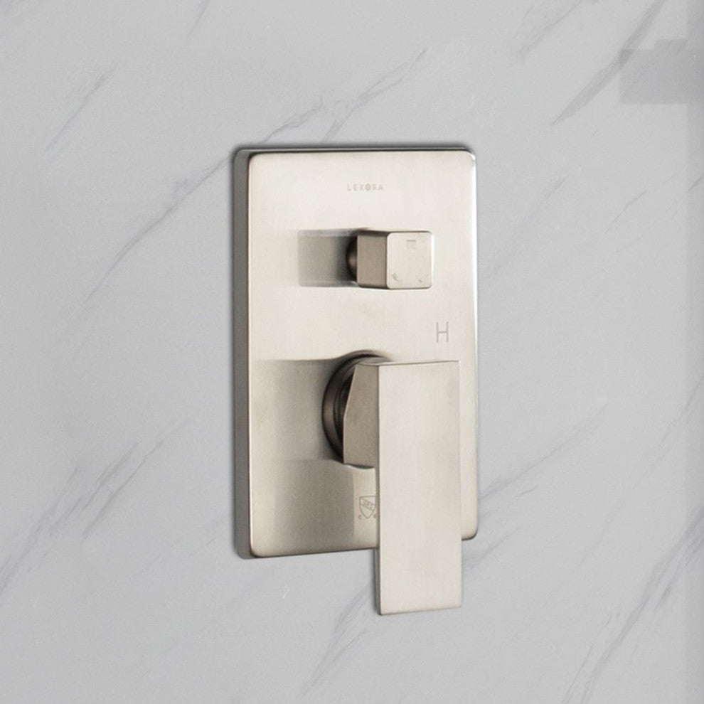 Cero Set 8" Brushed Nickel Square Rain Shower and Handheld
