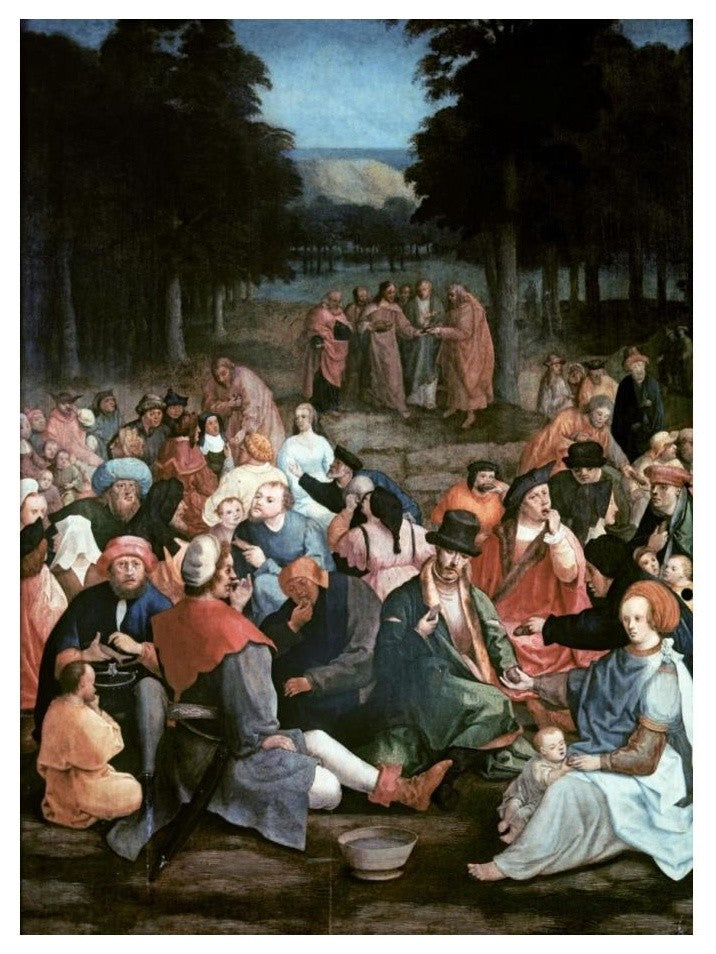 "Miracle of the Loaves & the Fishes" Paper Print by Lucas Van Leyden, 18"x24"