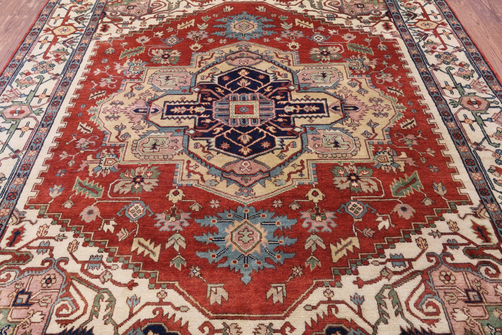 8' 0" X 9' 10" Handmade Heriz Serapi Wool Rug - Q16015