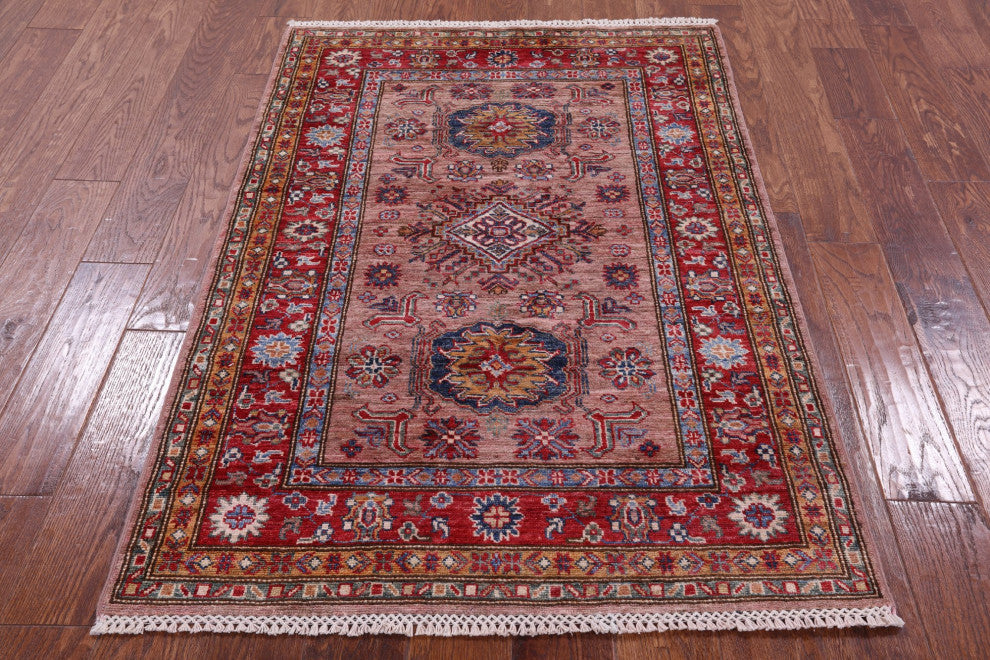 3' 3" X 4' 9" Super Kazak Hand-Knotted Wool Rug Q10266