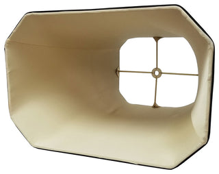 Royal Designs Rectangle Cut Corner Lamp Shade, Black, 12x20x14.25