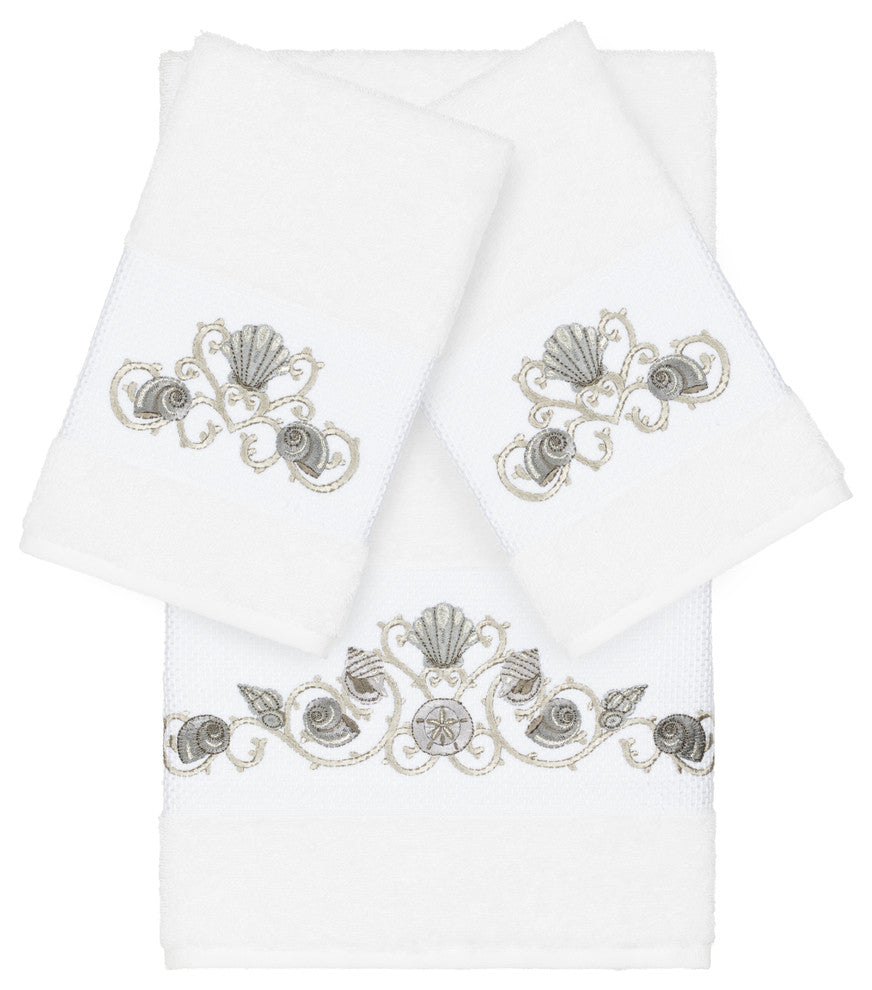 Bella 3 Piece Embellished Towel Set