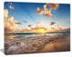 Sunrise on Beach of Caribbean Sea, Large Seashore Canvas Art Print, 60"x28"
