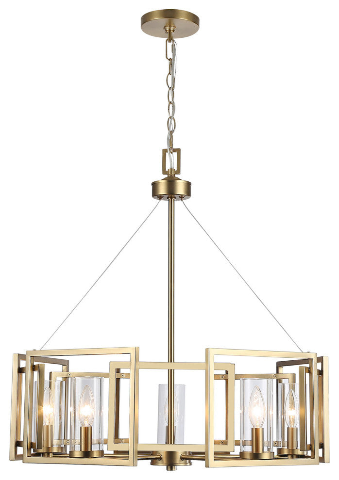 Golden Lighting 6068-5 Marco 5 Light 25"W Taper Candle Style - Brushed