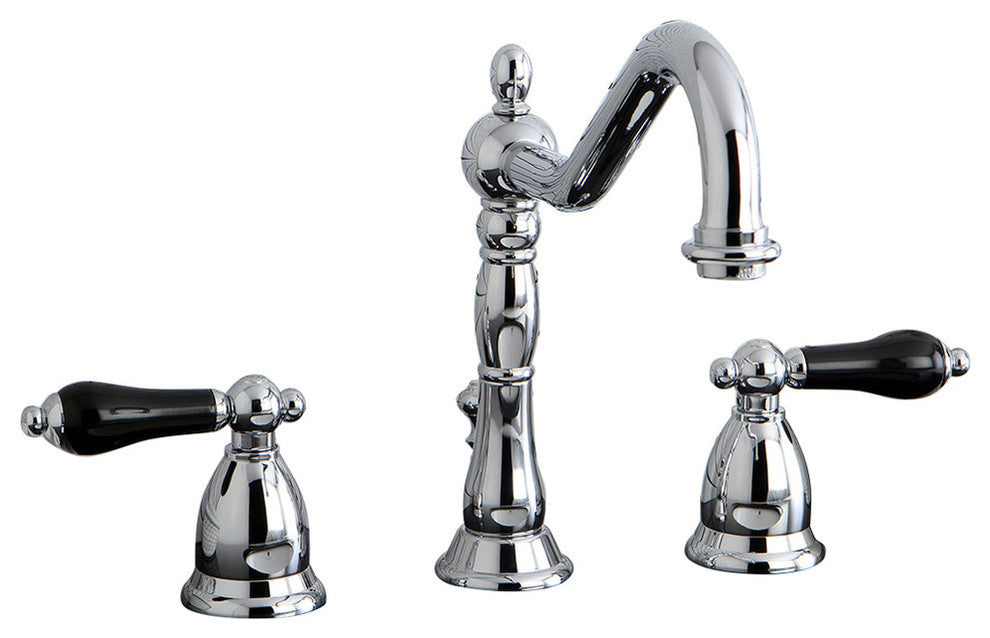 Kingston Brass Widespread Bathroom Faucet With Brass Pop-Up, Polished Chrome