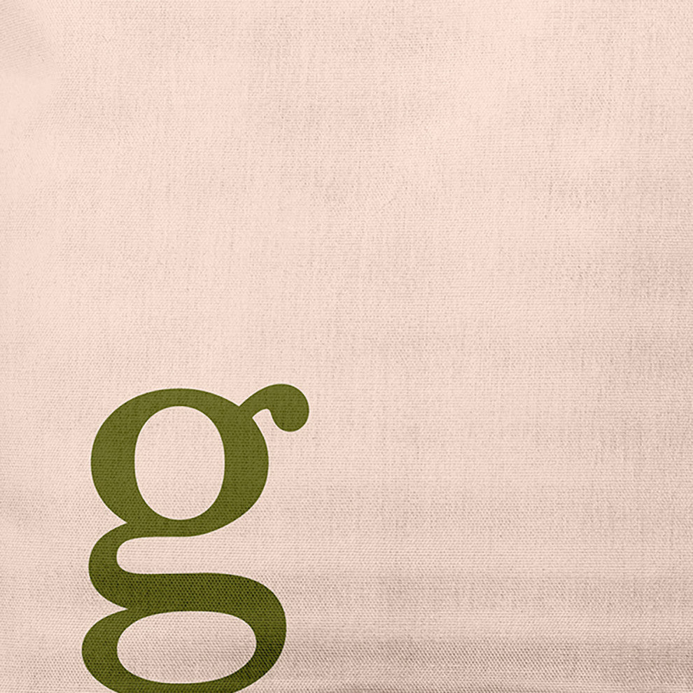 26"x26" Modern Monogram Decorative Throw Pillow, Olive