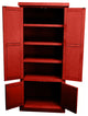 Rustic Extra Wide Kitchen Pantry Cabinet, Persimmon Red