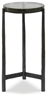 Uttermost 25308 12"W Glass and Iron End Table - Black