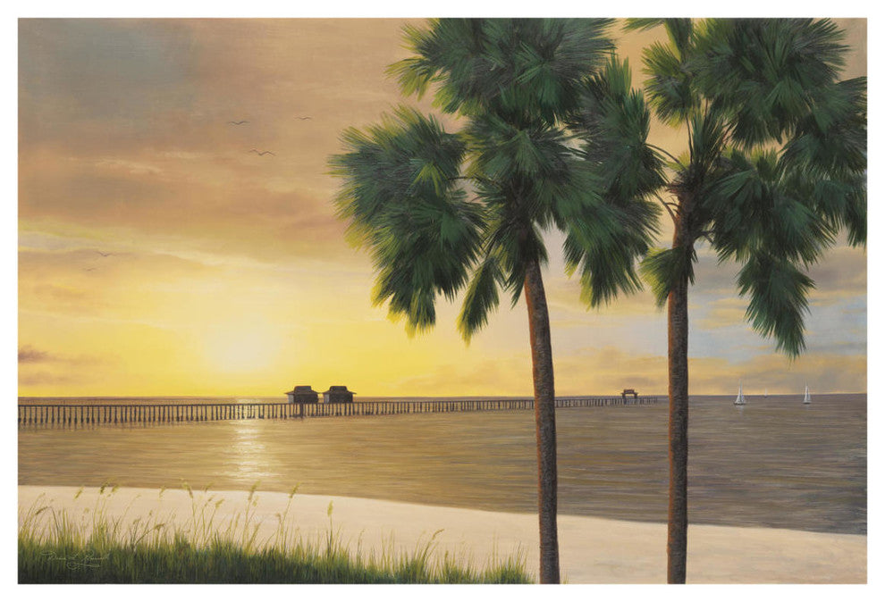 "Naples Sunset" Digital Paper Print by Diane Romanello, 32"x22"