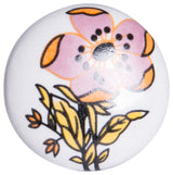 Knob-It Vintage Handpainted Ceramic Knobs, Set of 12, White/Yellow/Pink