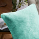Heavy Faux Fur Throw Pillow Covers 2pcs Set, Bleached Aqua, 20''x20''