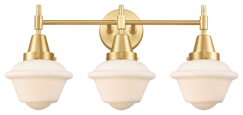 Innovations 447-3W-SG-G531 3-Light Bath Vanity Light, Satin Gold