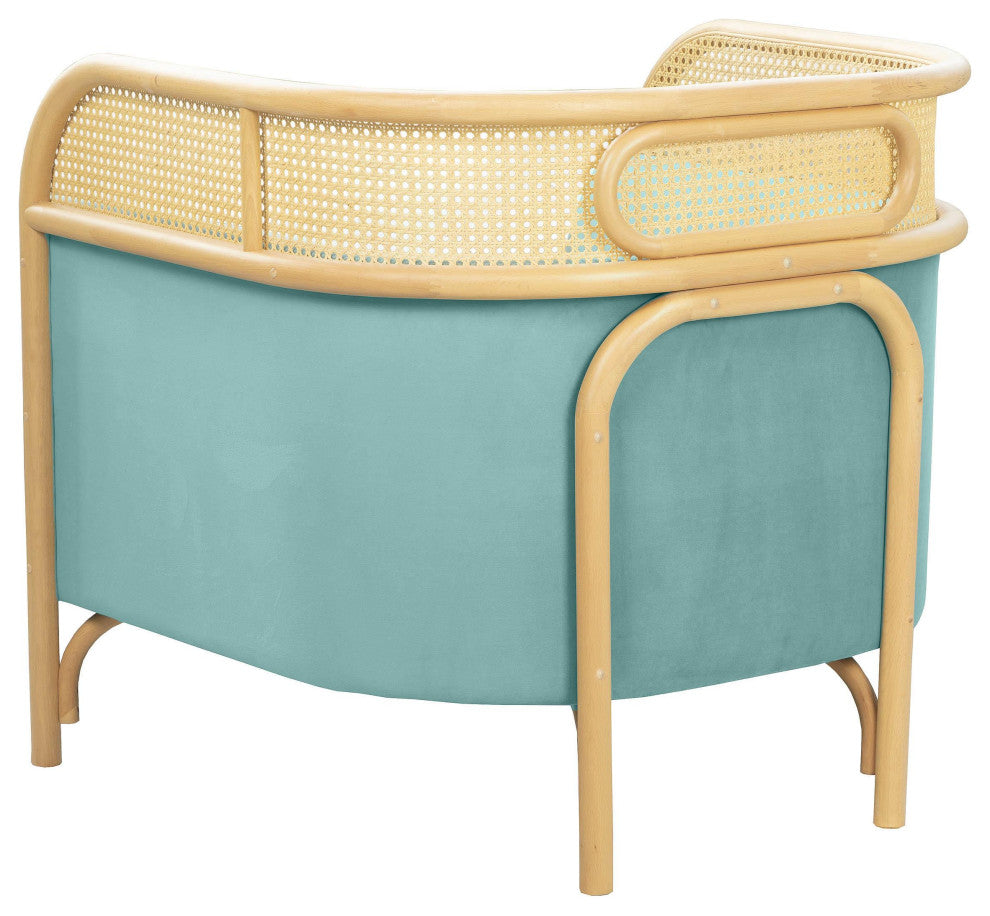Desiree Ocean Blue Velvet Accent Chair