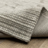 Cayden Textural Stripe Wool Blend Grey/ Ivory Hand-tufted Rug 8' x 10'