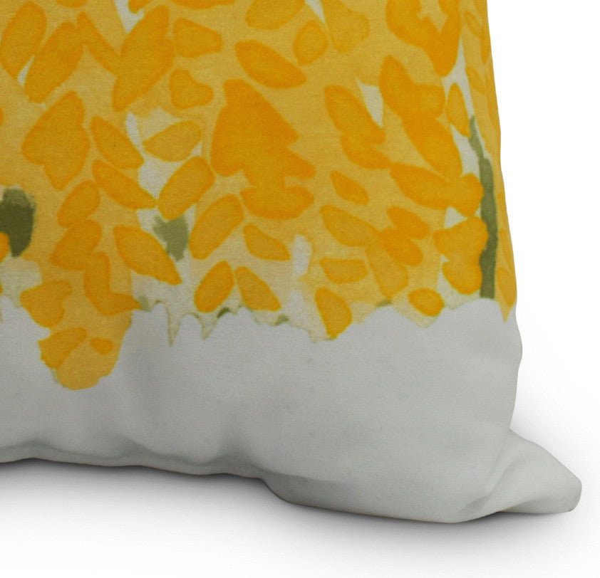 Flower Bell Bunch Decorative Floral Throw Pillow, Yellow, 20"