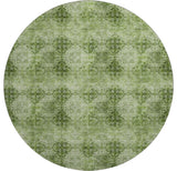 Premium Machine Washable Mayfield AMF557 Olive 8' x 8' Round Rug