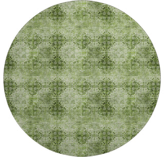 Premium Machine Washable Mayfield AMF557 Olive 8' x 8' Round Rug