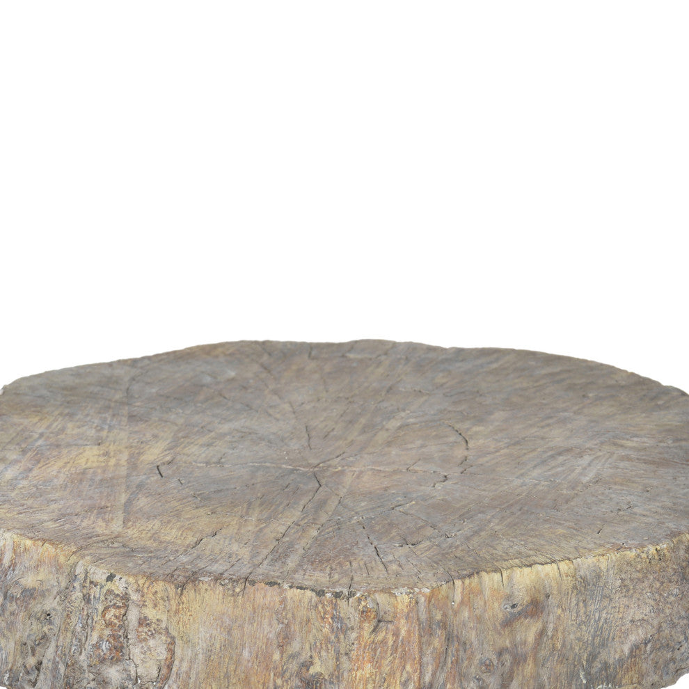 Benzara BM200916 Round Cemented Log Accent, Brown