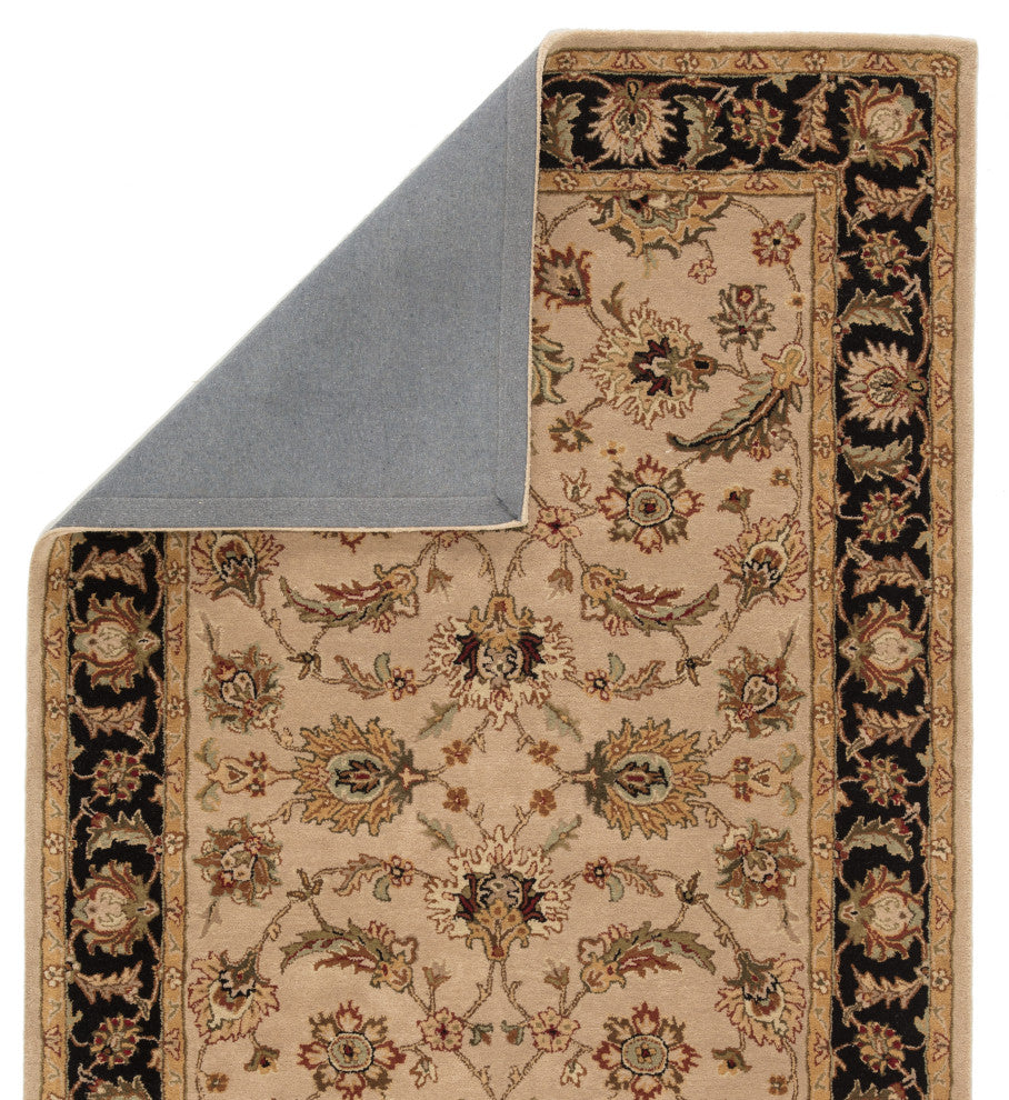 Jaipur Living Selene Handmade Floral Beige/Black Area Rug, 10'x14'