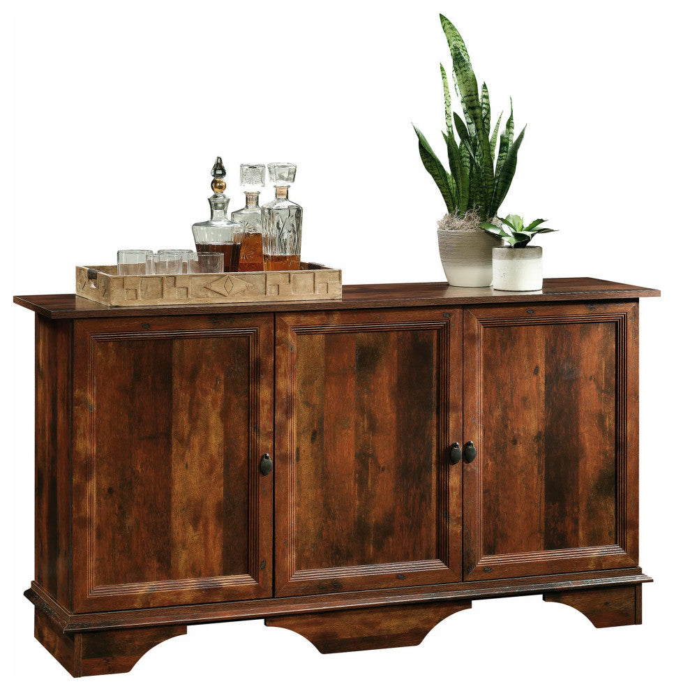 Storage Cabinet, Rectangular Top With Adjustable Shelf & Metal Handles, Cherry