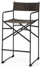 Espresso Leather Director's Chair Counter Stool