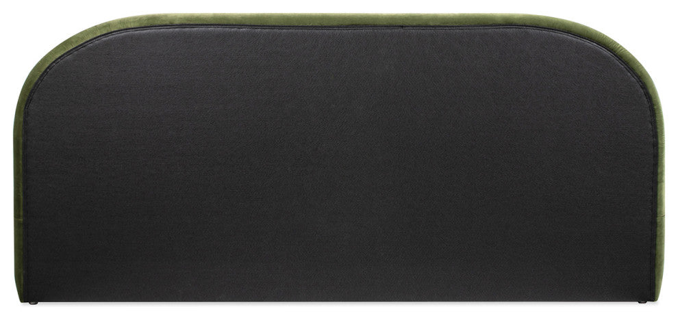 Archie Mid-Century Modern Arched Headboard Platform Bed, Olive Green, King