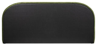 Archie Mid-Century Modern Arched Headboard Platform Bed, Olive Green, King