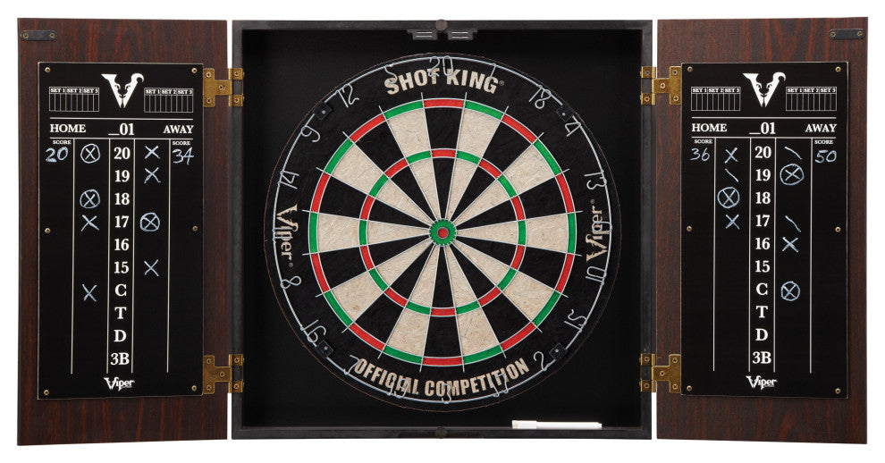 Viper Stadium Dartboard Cabinet With Shot King Sisal Dartboard