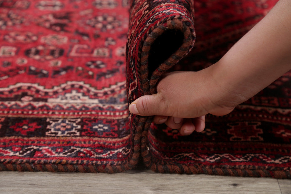 Consigned, Oriental Vintage Traditional Hand-Knotted Persian Area Rug, Red, 6x9