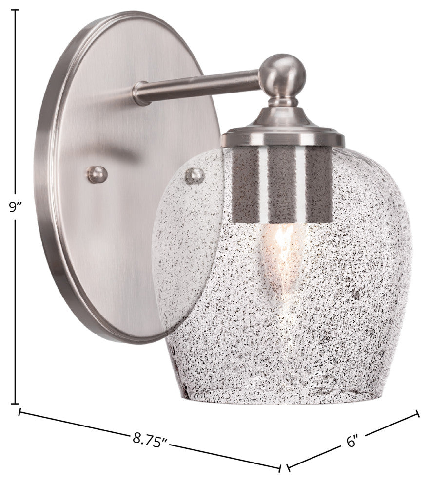 Capri 1-Light Wall Sconce, Brushed Nickel/Smoke Bubble