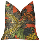 Amaryllis Dragon Multicolor Luxury Throw Pillow, 20"x26" Standard