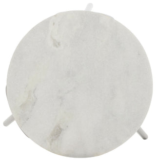 Safavieh Everbrooke Round Accent Table, White Marble/Black