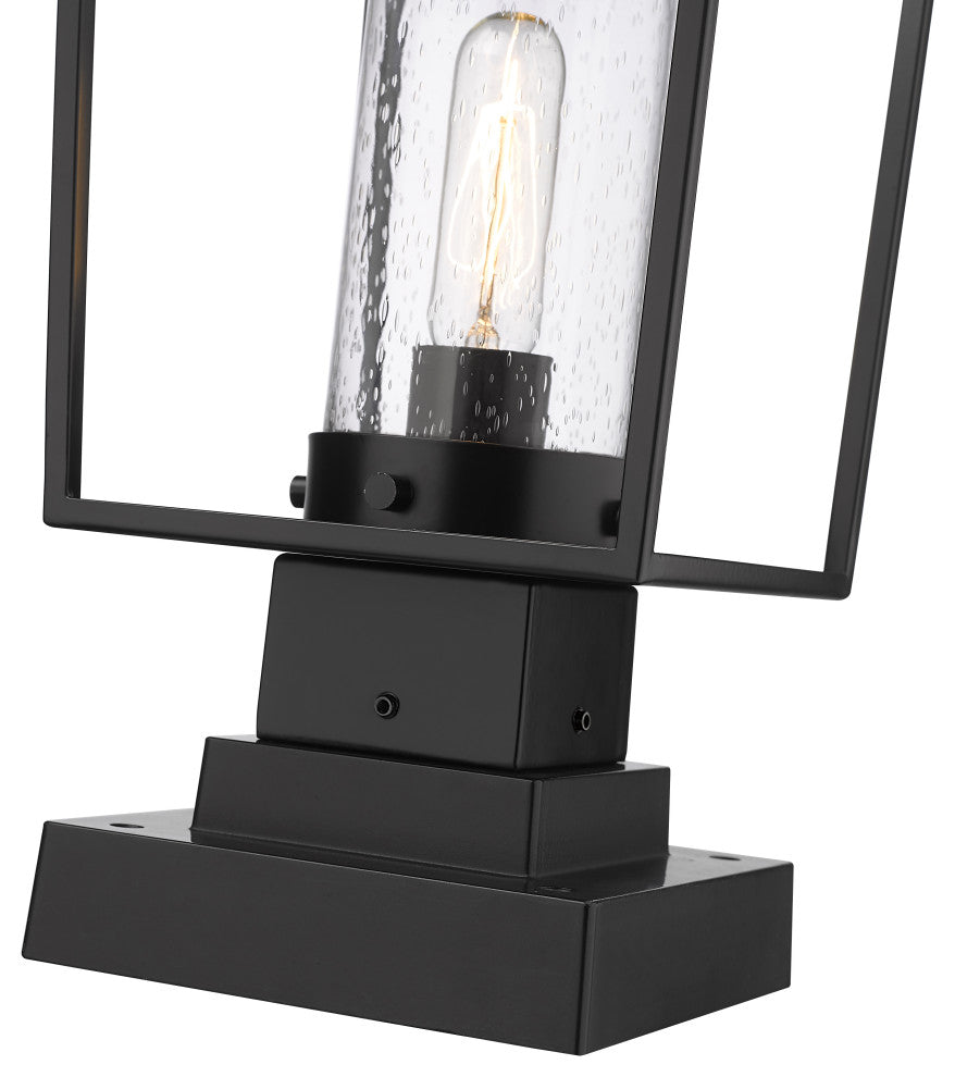 Z-LITE 594PHMS-SQPM-BK 1 Light Outdoor Pier Mounted Fixture, Black
