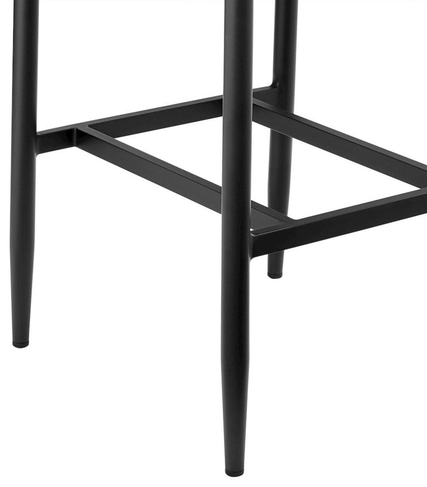 Outdoor Patio Counter or Bar Height Bar Stool in Aluminum and Teak