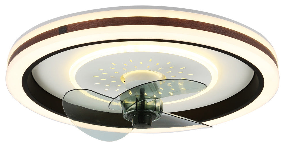 Bella Depot Modern Flush Mount  Reversible Ceiling Fan with Remote and LED Light