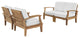 Natural White Marina 4-Piece Outdoor Patio Teak Set