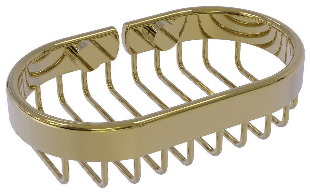 Oval Soap Basket, Unlacquered Brass