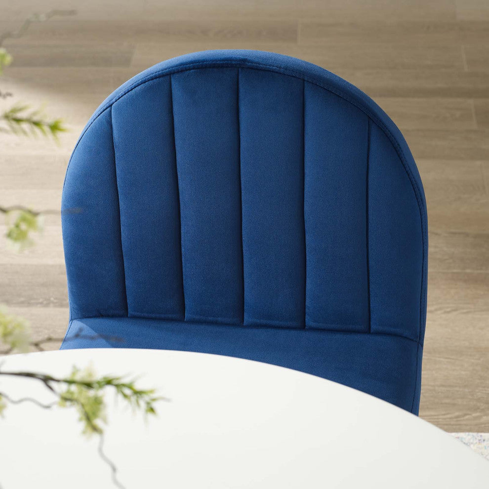 Tufted Side Dining Chair, Velvet, Gold Blue Navy, Modern, Cafe Bistro Restaurant