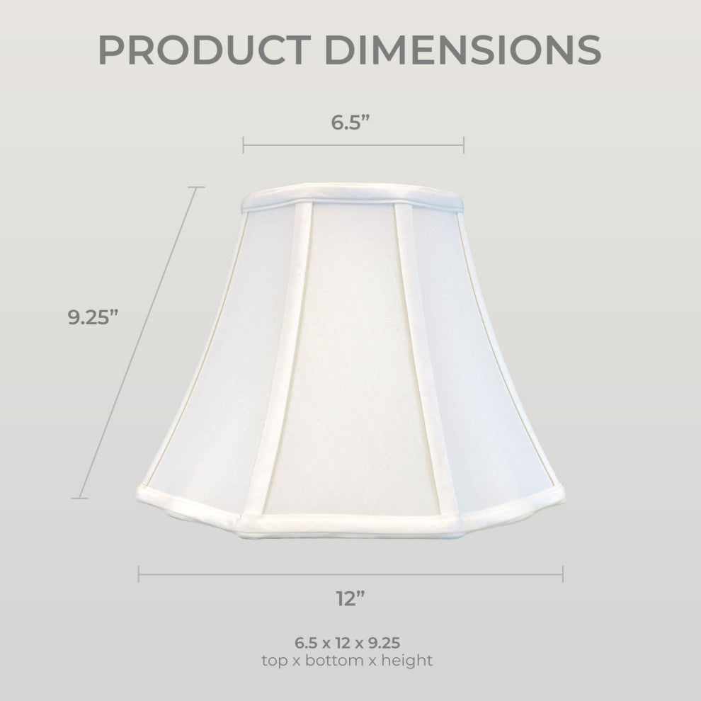 Royal Designs Flare Bottom Outside Corner Scalloped Basic Lamp Shade, Beige, Whi