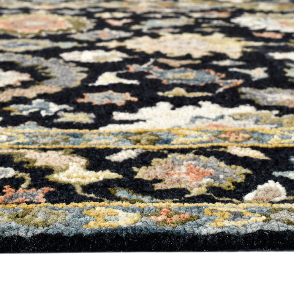 Jackson Traditional Black Hand-Hooked Area Rug 2' x 3'